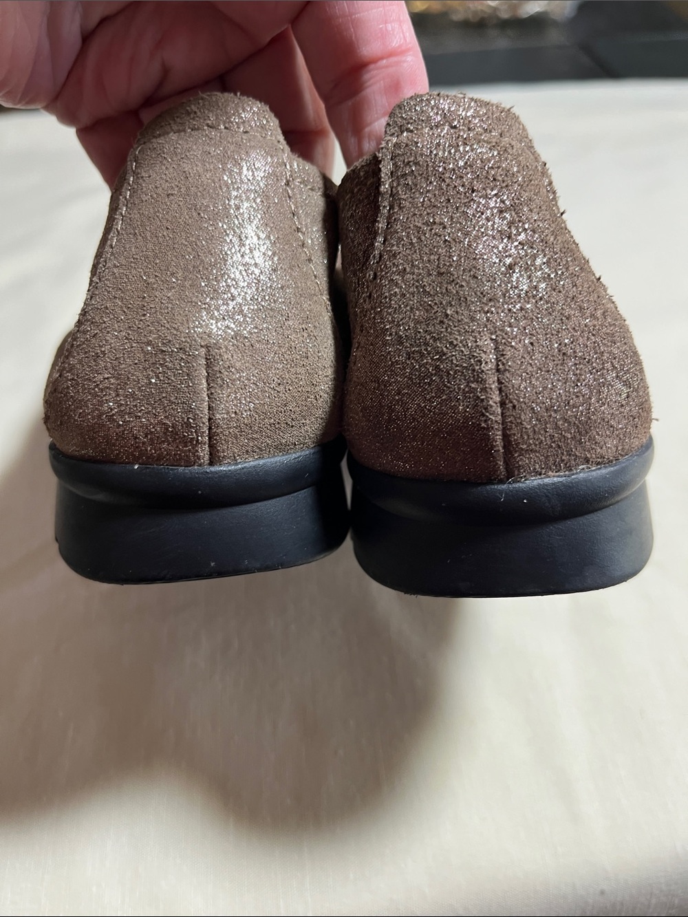Clarks Collection Women's Brown Shimmery Suede Flats - Picture 7 of 7